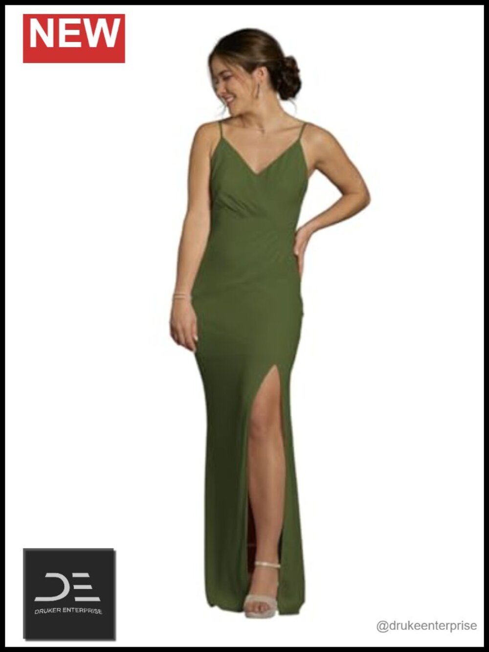Chiffon Cowl Back V-Neck Sheath Maxi Formal Dress Sleeveless